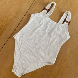 H&M Fully lined swimsuit Ivory color with a ribbed textured finish.